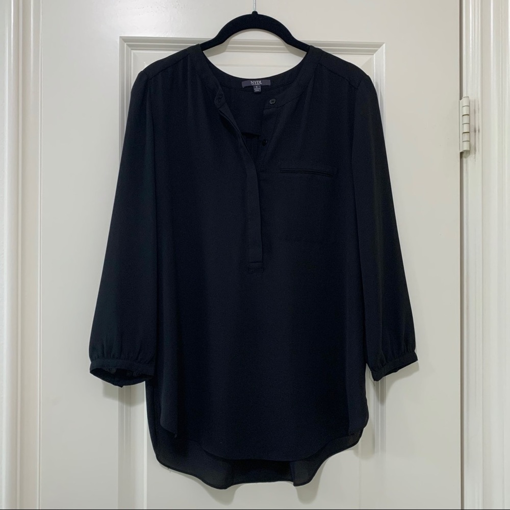 [Sold NYDJ Henley ¾ Sleeve Blouse - Size S